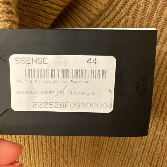 NWT ATTICO Khaki Grace Turtleneck Military Green Size L - Picture 6 of 8